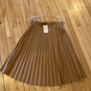 7 For All Mankind Pleated Skirt Tan Large
